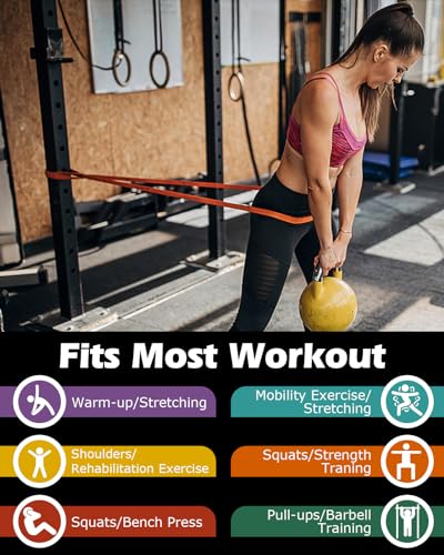 Zacro Resistance Bands, 6 Resistance Levels Pull Up Assistance Bands, Exercise Bands for Men&Women, Heavy Duty Resistance Band Set with Door Anchor, for Working Out, Muscle Training, Physical Therapy - Image 5