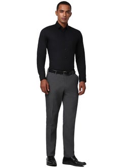 Peter England Peter England Men's Slim Fit Full Sleeve Stretchable Solid Shirt | Lycra Comfort Black  - Image 5