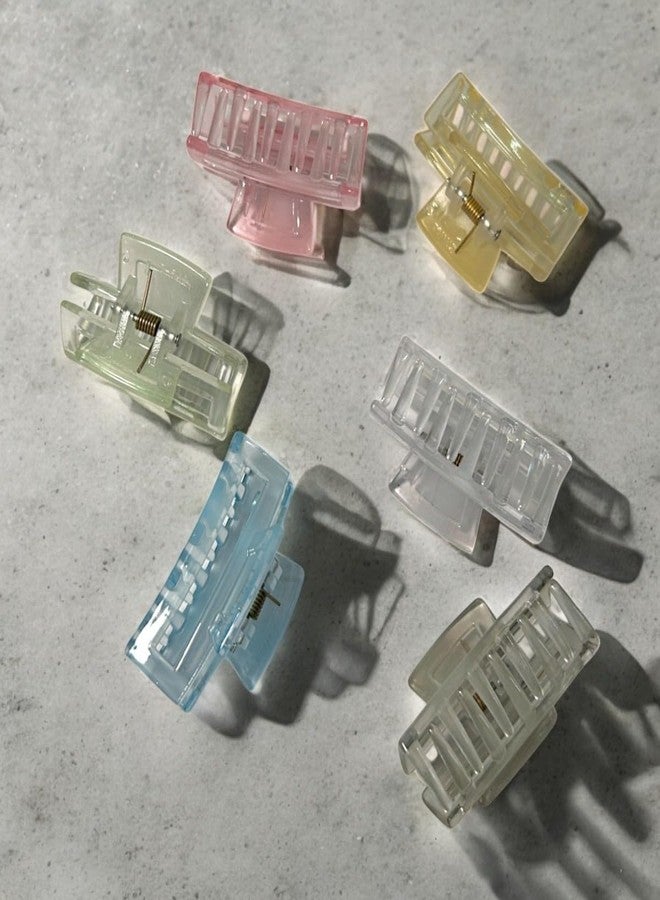 AccessHer Set of 6 Rectangular Hair Clutches for Women and Girls Hair Clips with Strong Grip, Stylish Hair Accessories for Everyday And Casual Looks (Multi-Color 1) - Image 4