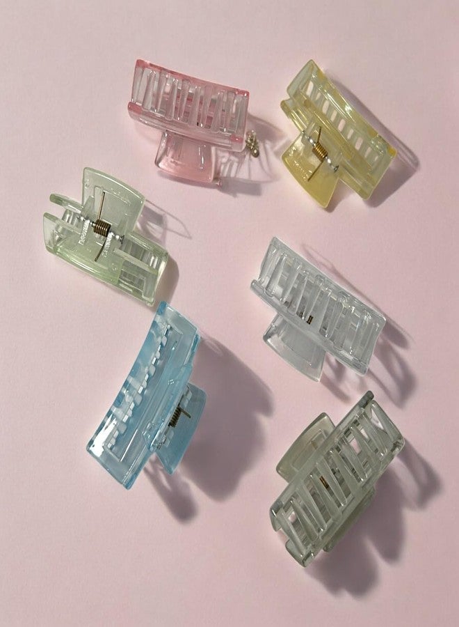 AccessHer Set of 6 Rectangular Hair Clutches for Women and Girls Hair Clips with Strong Grip, Stylish Hair Accessories for Everyday And Casual Looks (Multi-Color 1) - Image 2