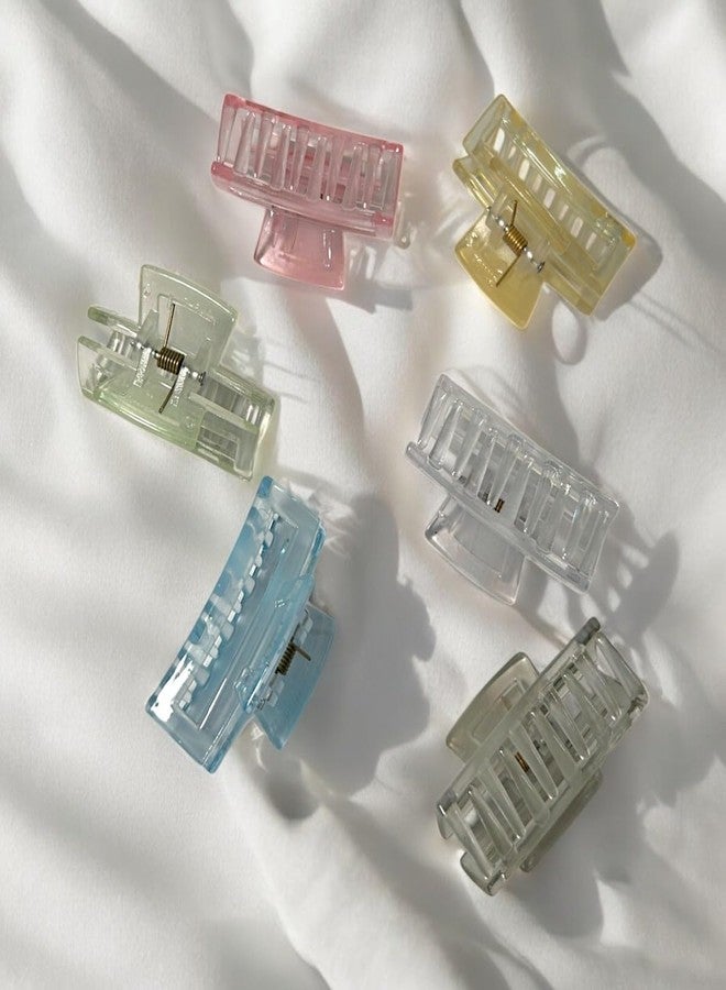 AccessHer Set of 6 Rectangular Hair Clutches for Women and Girls Hair Clips with Strong Grip, Stylish Hair Accessories for Everyday And Casual Looks (Multi-Color 1) - Image 3