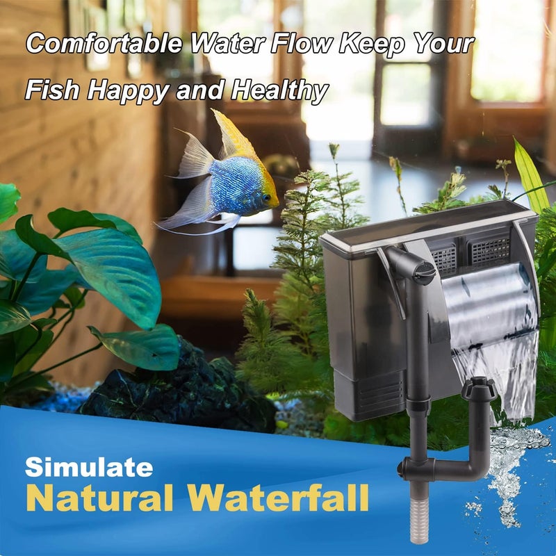 Meridian Fish Tank Filter, Super Silent External Aquarium Filter 2W 300L/H, Removes Oil Film - CT - Image 2