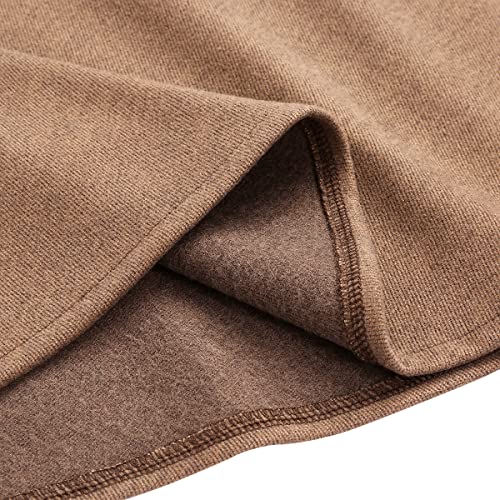 IDEALSANXUN Womens High Elastic Waist Maxi Skirt A-line Plaid Winter Warm Flare Long Skirts(Long Pure Camel, M) - Image 5