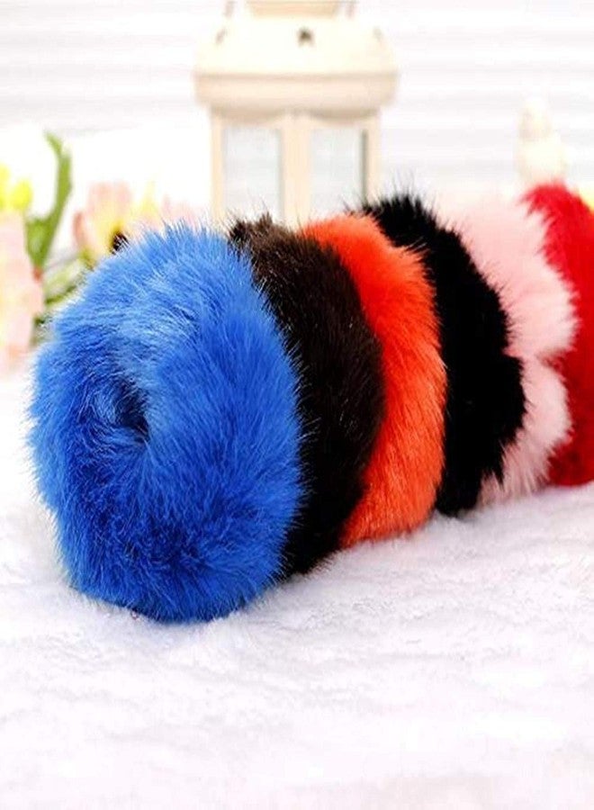 CUVLY Soft Fur Elastic Multicolour Hair Rubber Bands for Kids Girls Women (Pack of 10) - Image 2