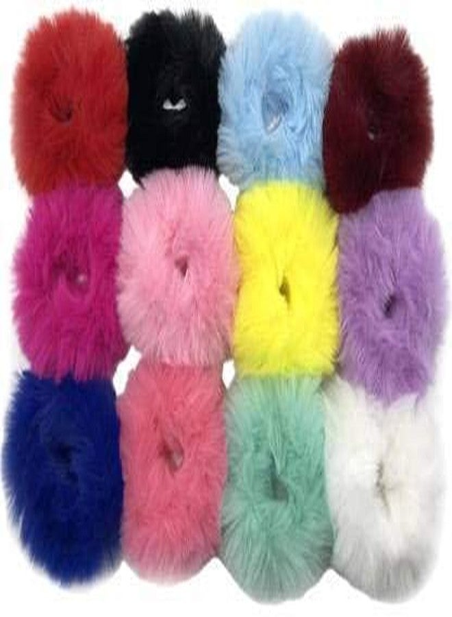 CUVLY Soft Fur Elastic Multicolour Hair Rubber Bands for Kids Girls Women (Pack of 10) - Image 3