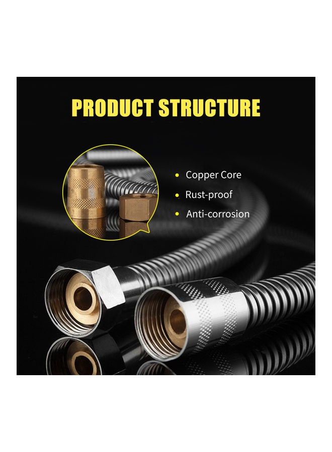 NIBEMINENT Stainless Steel Shower Hose Silver 22.00x3.00x17.00cm - Image 3