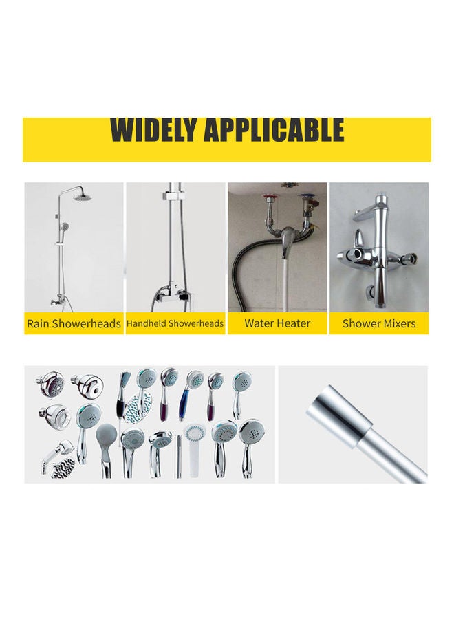 NIBEMINENT Stainless Steel Shower Hose Silver 22.00x3.00x17.00cm - Image 2