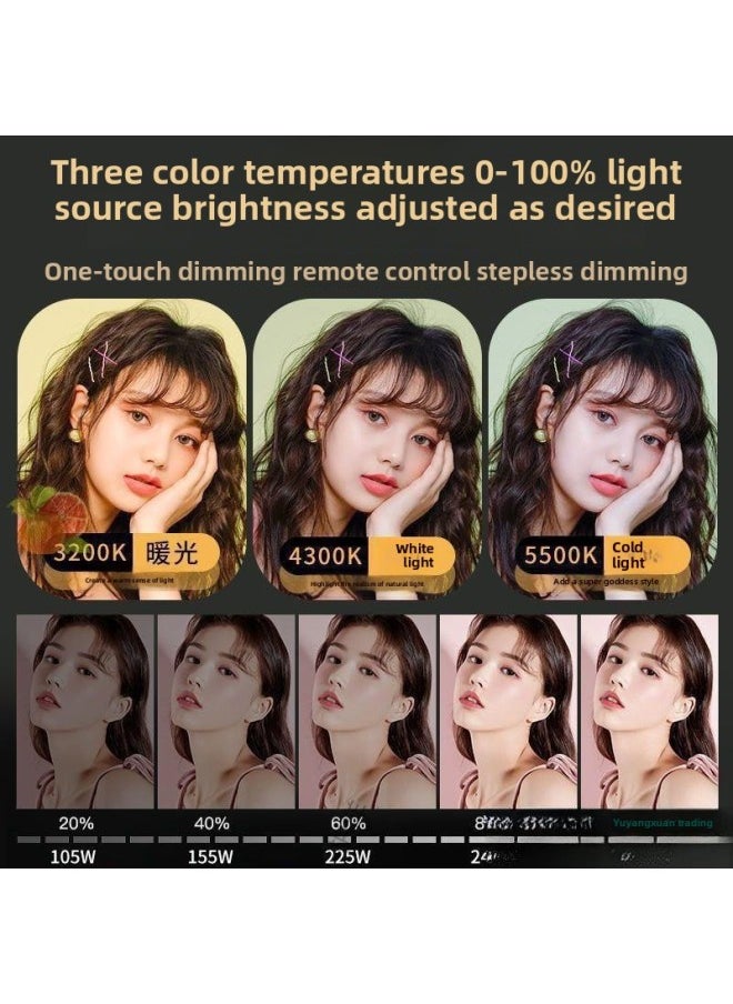 XMZZ150 Shadow Source Live Fill Light Photography Light Light Soft Light Box Studio Suit Live Room Fill Light-Light Source Color:Double Lights [★500w Three-color Ball Light Bulb] + Soft Box + 2.1m Bracket