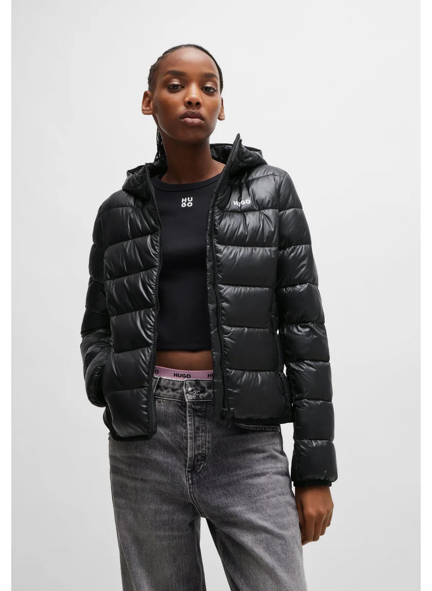هوجو Water-repellent puffer jacket with contrast logo