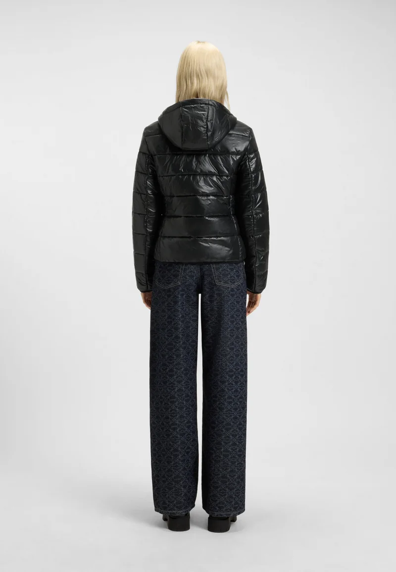 HUGO Water-repellent hooded puffer jacket with logo print