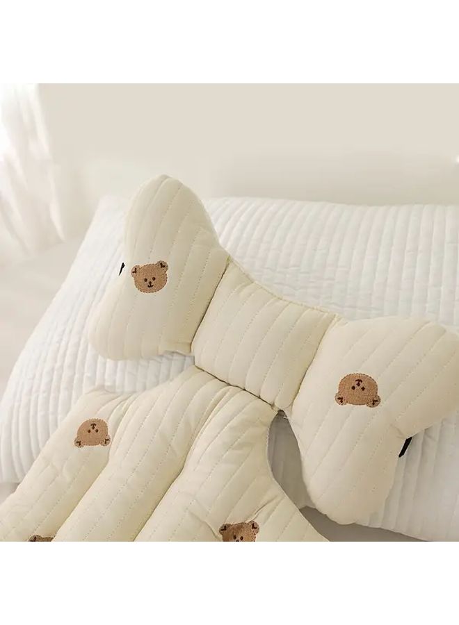 Beige Bear Winter Stroller Cushion Thickened Warm Seat Pad For Infants 0 3 Years Old - Image 4