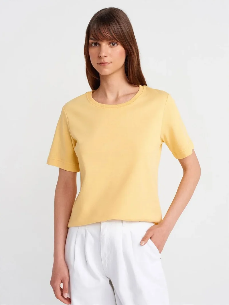 ديلفين Dilvin Women's Cotton Crew Neck T-Shirt