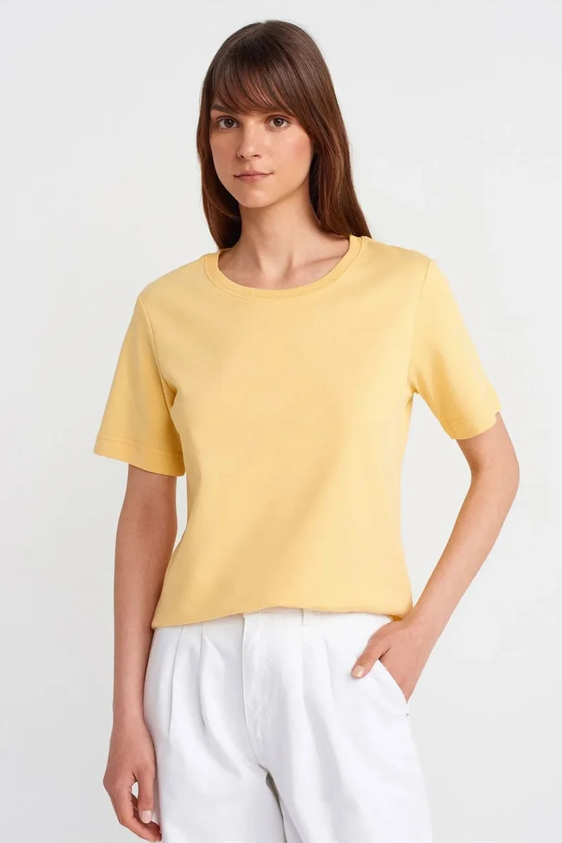 ديلفين DILVIN Women's Cotton Crew Neck T-Shirt