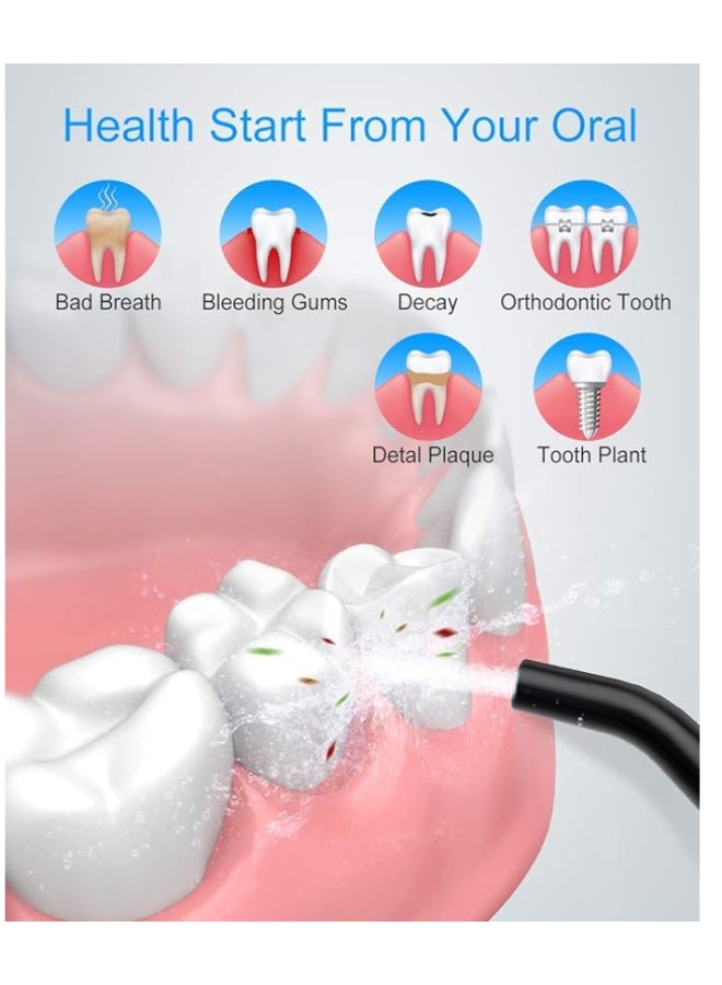 Nicefeel Cordless Water Flosser Teeth Cleaner, 300ML USB Rechargable Portable Oral Irrigator for Travel,Home 3-Modes IPX7 Waterproof Water Dental Flosser with 4 Jet Tips for Braces and Teeth Whitening - Image 5