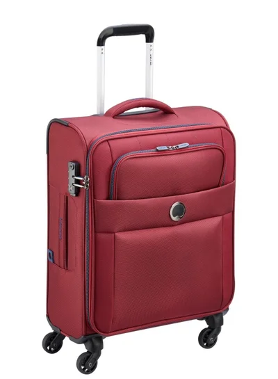 DELSEY Paris Cuzco 55cm Softcase 4 Wheel Cabin Luggage Trolley Case Red - 00390680104