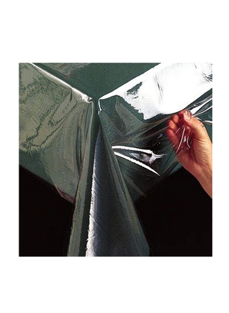 Kuber Industries غطاء طاولة طعام مستطيل من البولي فينيل كلوريد يتسع لـ 6 مقاعد | مفرش طاولة | غطاء طاولة للمنزل والمطعم | (شفاف) - Image 3