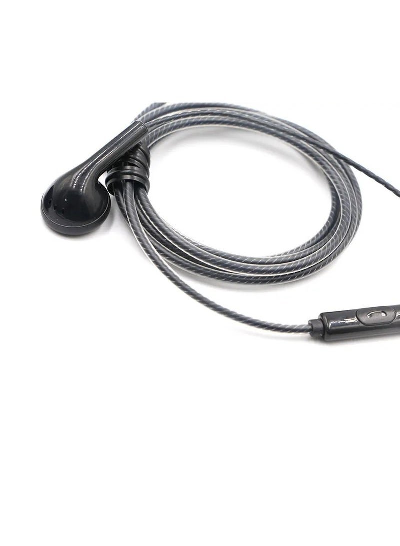 SYOSI Oku 3.5mm Single In-Ear Mono Earphone Earbud Headset With Mic For iPhone Samsung Or Others Black - Image 2