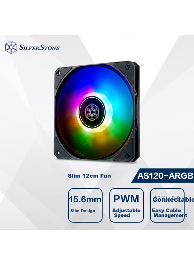 Silverstone As120b-argb 12cm Slim Fan - Image 1