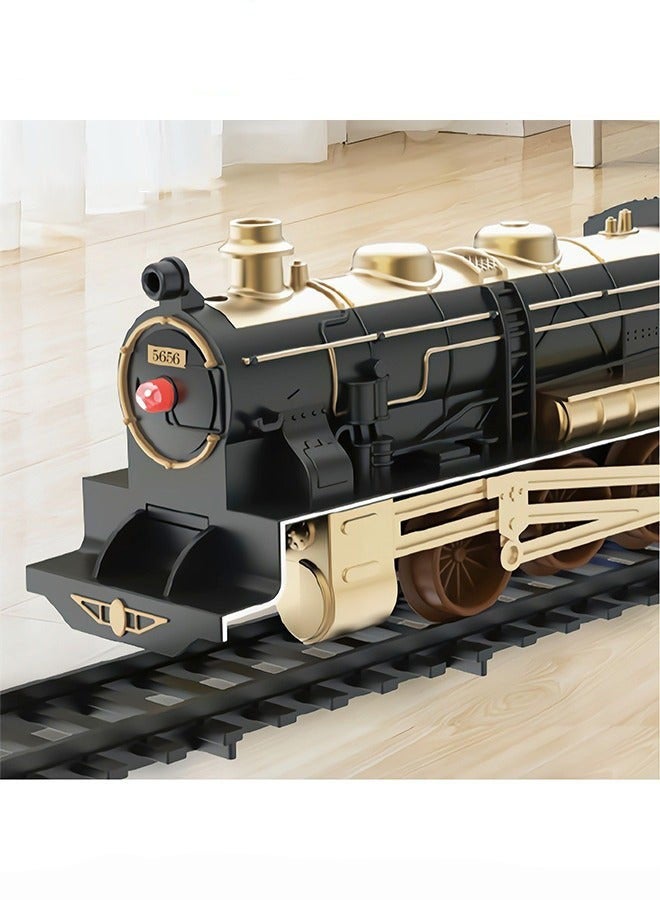 DURKU Blue Electric Train Set for Kids, Engine Cargo Car with Long Track, Classic Sound Battery-Powered Toy Gift Boys Girls Age 3+ - Image 2