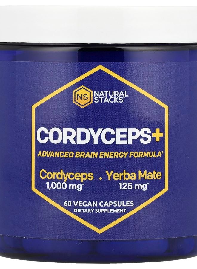 Natural Stacks Cordyceps+ 60 Vegan Capsules - Image 1