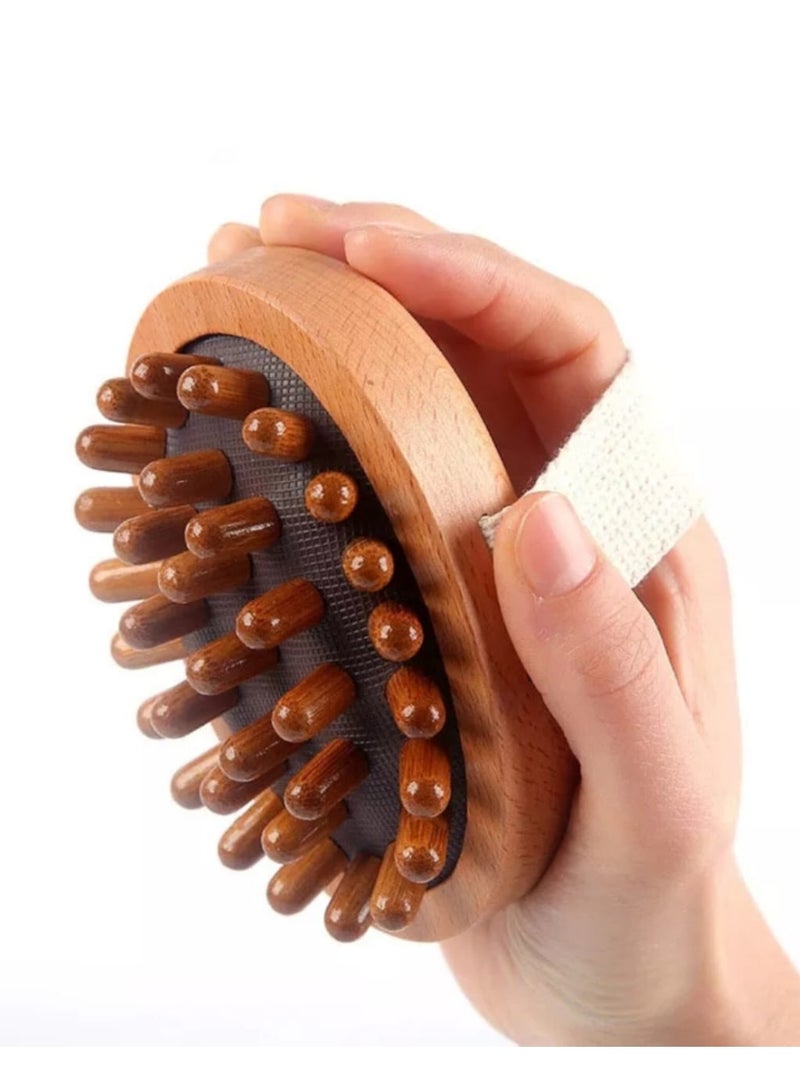 Body massage and relaxation brush for slimming and combating cellulite, made of natural wood. - Image 2
