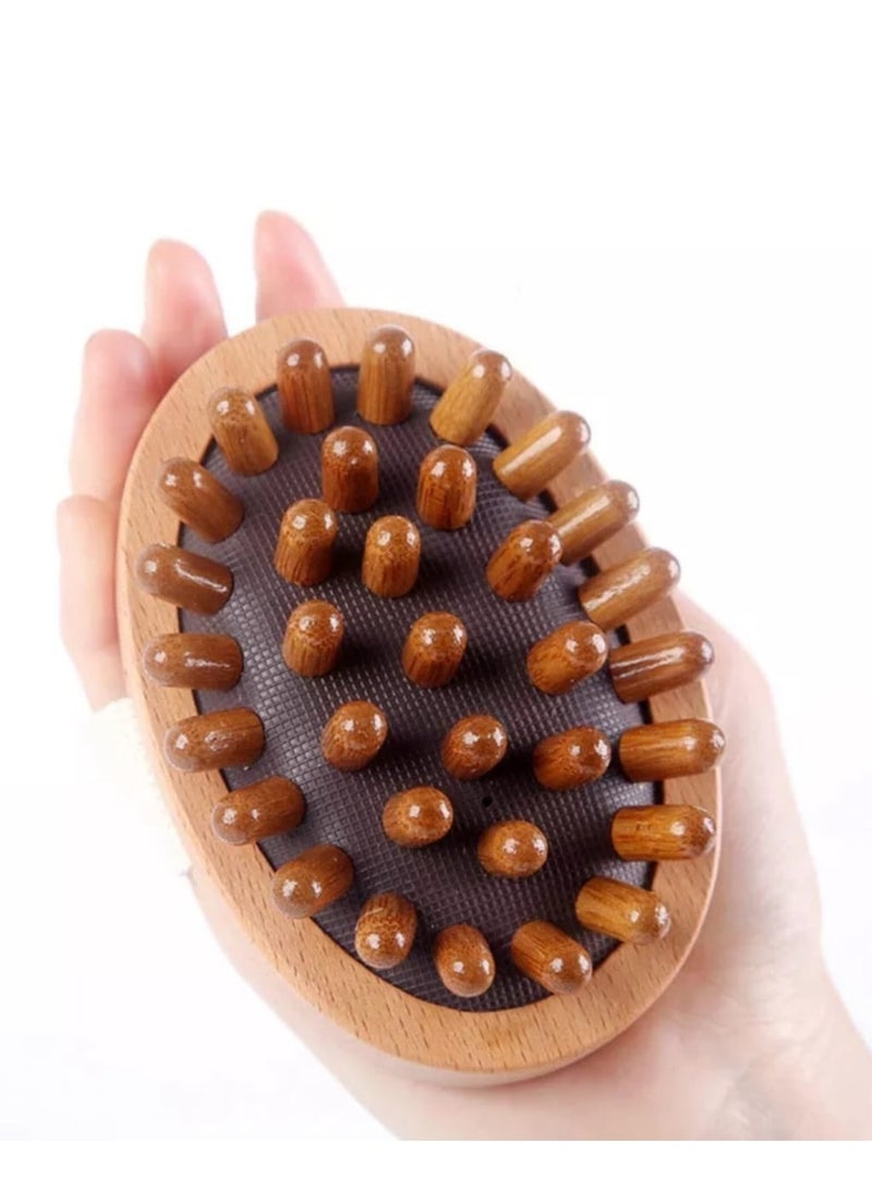 Body massage and relaxation brush for slimming and combating cellulite, made of natural wood. - Image 1