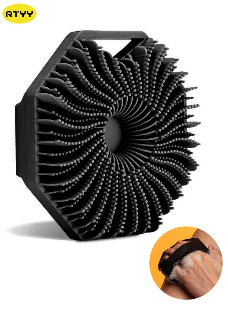 RTYY Silicone Body Scrubber, No-Slip Handle Shower Scrubber Cleansing ...