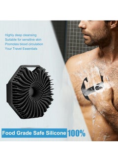 RTYY Silicone Body Scrubber, No-Slip Handle Shower Scrubber Cleansing Brush, Silicone Body Brush with Soft Silicone Bristles for Showering, Exfoliating Body Scrubber for Sensitive Skin  - Image 4