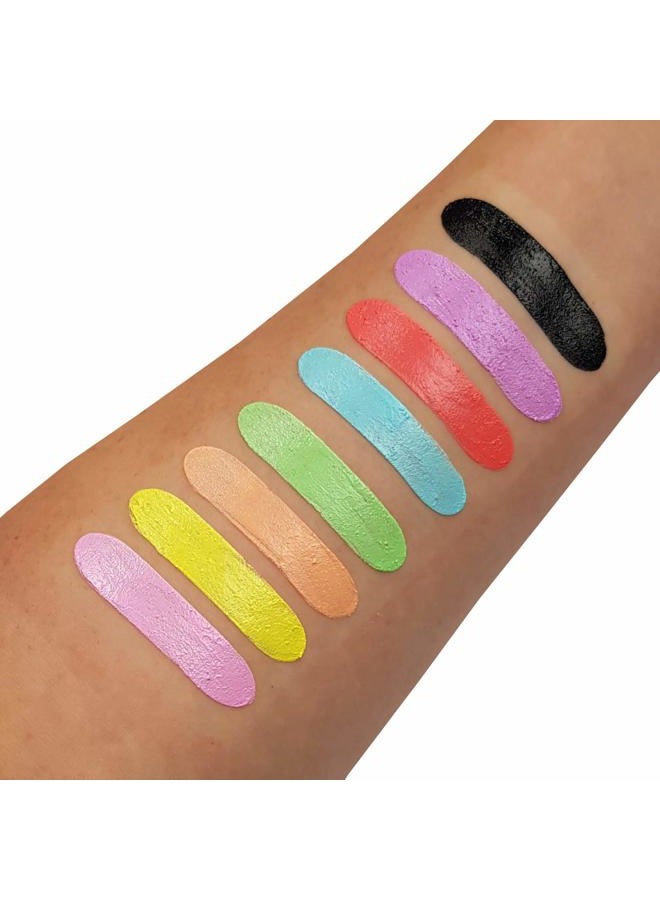 Moon Glow Blacklight Neon Face Paint Stick / Body Crayon makeup for the Face & Body - Pastel set of 8 colours - Glows brightly under blacklights - Image 2