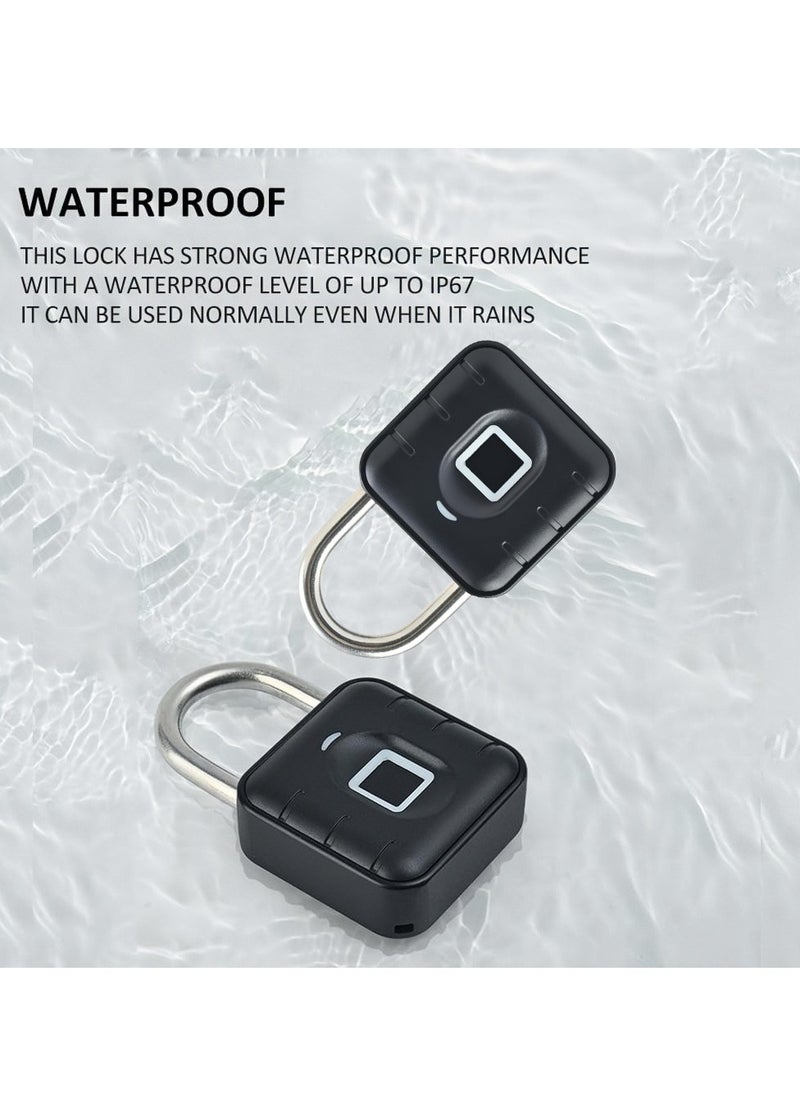 Generic Smart Fingerprint Padlock, Anti Rust Waterproof Electronic Lock, Portable Bluetooth Fingerprint Lock, Intelligent Smart Lock For Door, Suitcase, Backpack, Bicycle, (Tuya App Fingerprint Version)  - Image 2