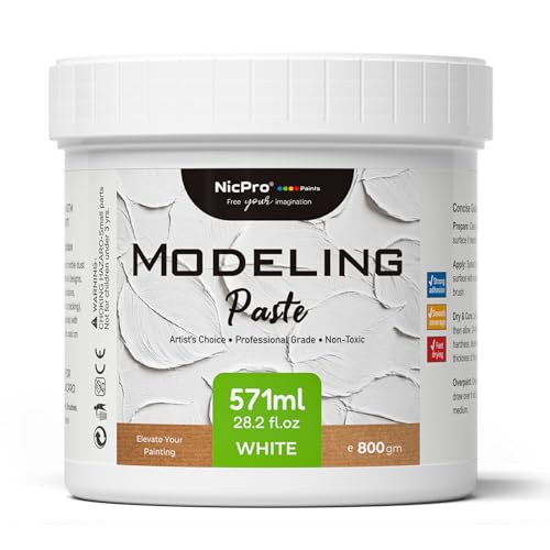 Nicpro Modeling Paste 571 ml 282 oz for Acrylic Painting High Density Acrylic Medium for Texture Art and Thickness Structural Molding Texture Paste for Canvas Paint Art Projects DIY 3D Effect - Image 1