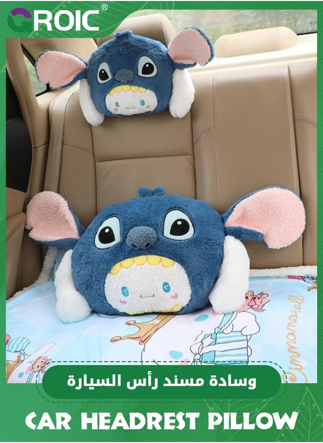 GROIC Cute Big Ear Car Headrest Pillow,  Cartoon Neck Pillow for Car, Soft Car Seat Pillow, Head Rest Cushion, Plush Comfort Neck Cushions for Driving, Traveling  - Image 3
