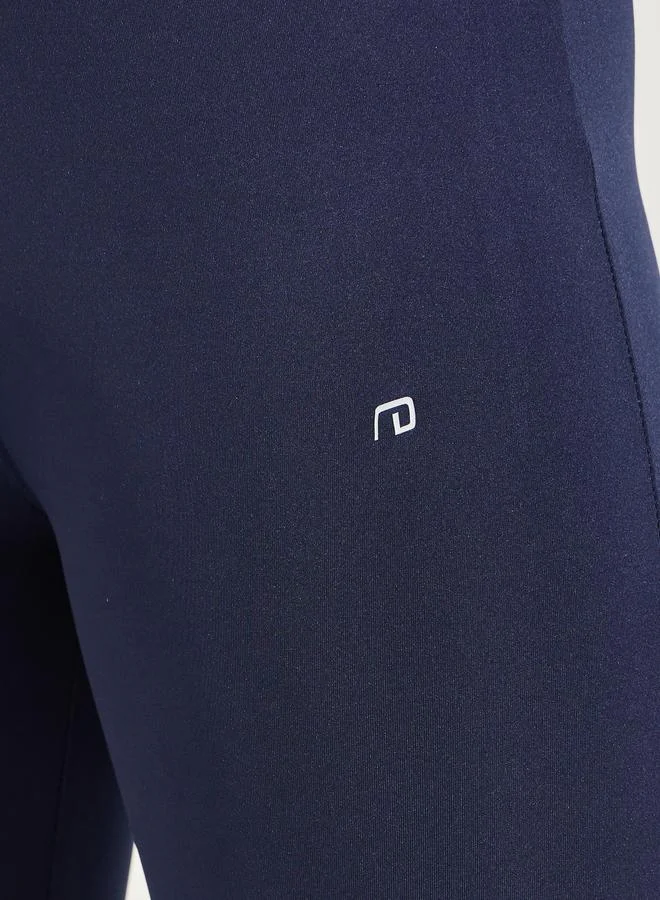 Styli Active navy Broad Waistband Basic Leggings for Women | Best Price UAE