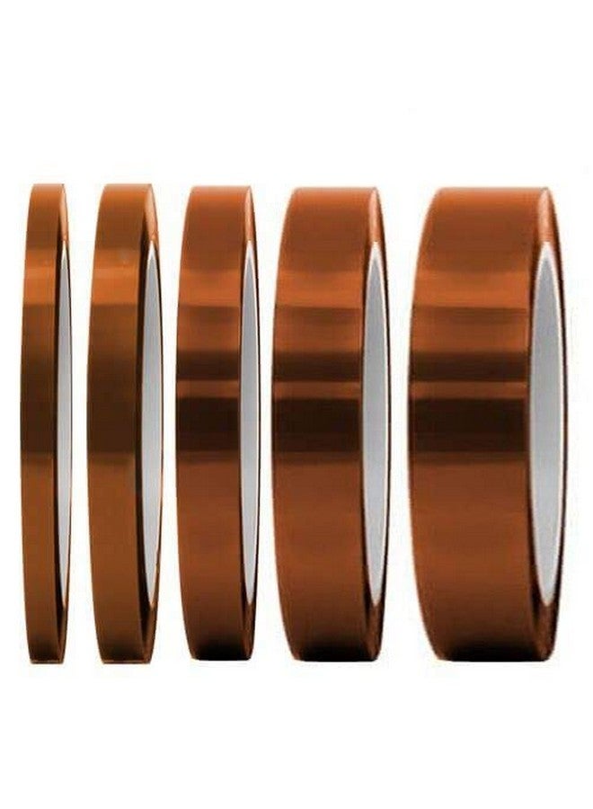selizo High Temp Tape, 5 Pack Multi - Sized 1/8”, 15/64”, 15/64”, 15/32”, 5/64”, Heat Resistance Up To 280℃ (536℉) - Image 1