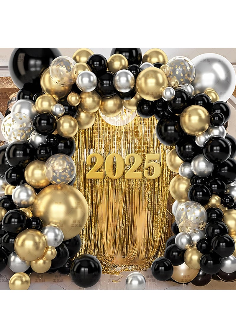 Black Gold Balloon Arch Kit,138 Black and Gold Balloon Arch Garland Kit with Black Gold White Balloons Garland for Men Boy Birthday Party Decoration,Graduation,Wedding,New Year,Anniversary,Retirement - Image 2