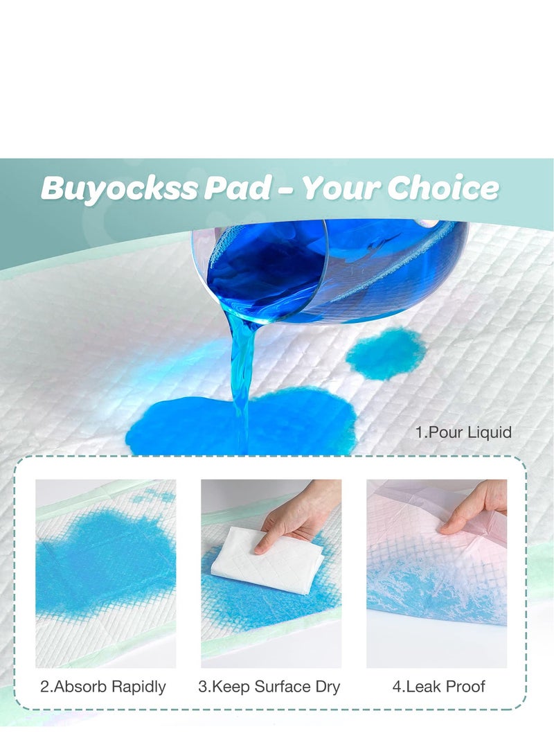 Bebiland 100 PCS Disposable Changing Pad, 33x45cm Extra Thick Leak-Proof Underpad Bed Table Protector Mat, Soft Non-Woven Fabric, Leak-Proof Underpad Bed Table Protector Mat,Baby Incontinence Changing Pads(Green) - Image 3