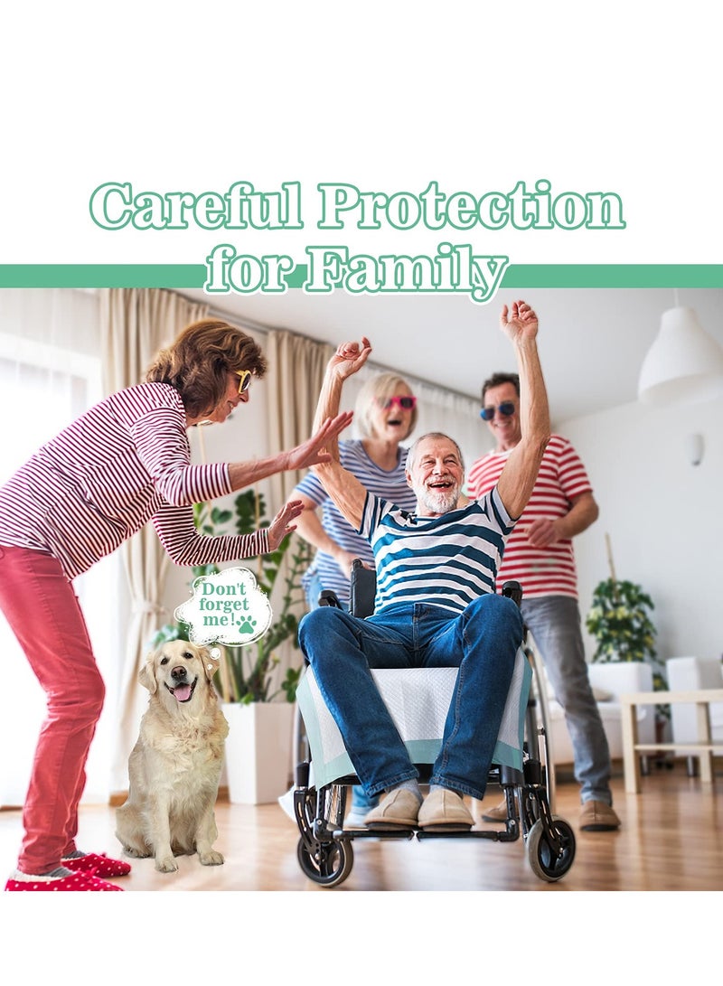 Bebiland 100 PCS Disposable Changing Pad, 33x45cm Extra Thick Leak-Proof Underpad Bed Table Protector Mat, Soft Non-Woven Fabric, Leak-Proof Underpad Bed Table Protector Mat,Baby Incontinence Changing Pads(Green) - Image 5