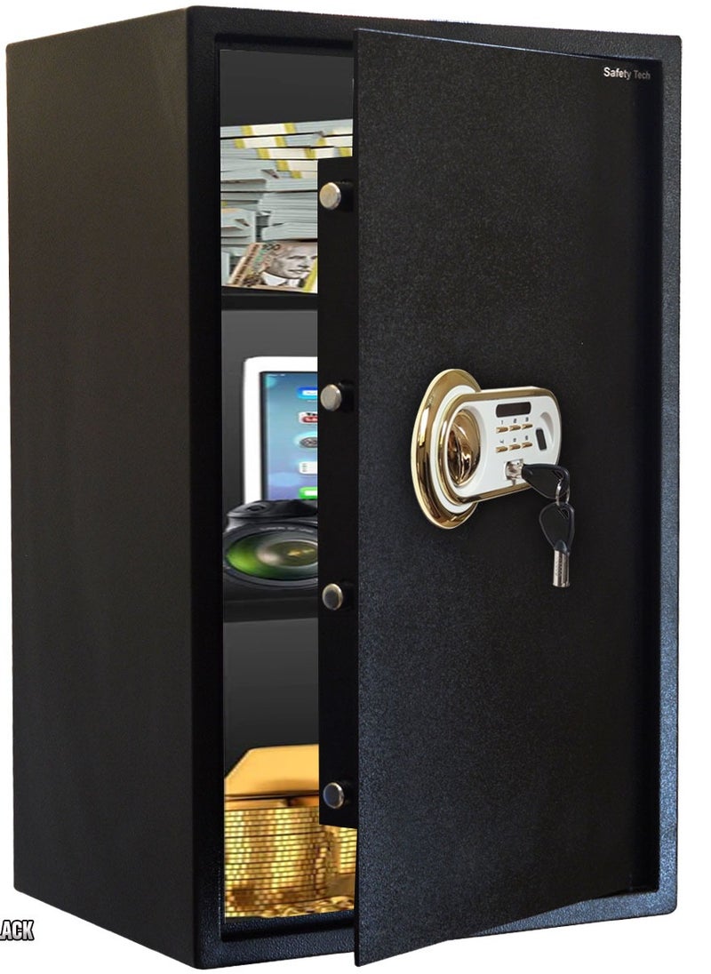 Safety Tech Biometric fingerprint safe with two-factor authentication, emergency master key, and triple storage space, 75*46*38 cm - from Safety Tech  - Image 5