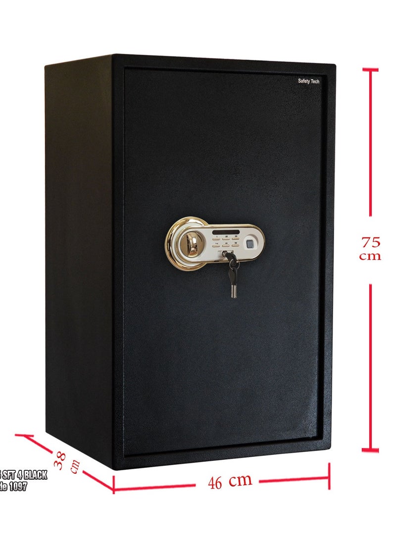Safety Tech Biometric fingerprint safe with two-factor authentication, emergency master key, and triple storage space, 75*46*38 cm - from Safety Tech  - Image 1
