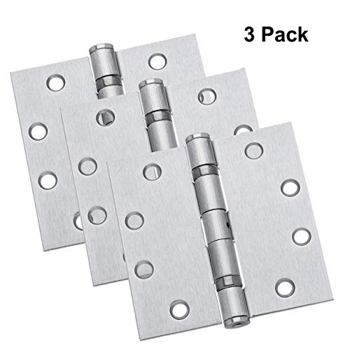 Dynasty Hardware Door Hinges, Heavy Duty 4.5x4.5 Full Mortise Ball Bearing Design for a Smooth Quiet Swing, Ideal for Commercial or Heavy Doors, Non-Removable Pin, Brushed Chrome Finish, 3-Pack - Image 3