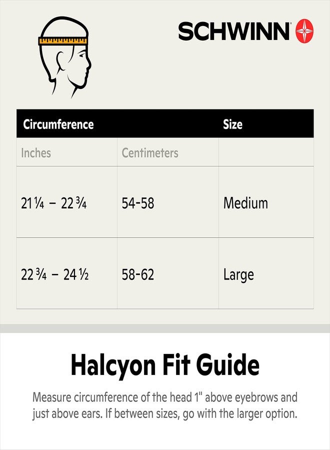 Schwinn Halcyon ERT Bike Helmet for Adult Men Women, Ages 14 and Up, Can Fit Head Circumference 58-62cm, 19 Vents, Removeable Visor, Adjustable Fit, Large Black - Image 2