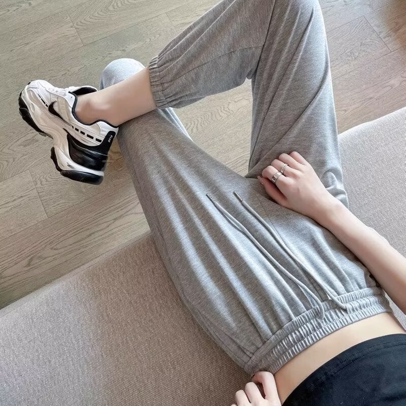 Sports Pants Girl'S Small Foot Haren Pants Cropped Radish Casual Loose Slimming Summer Thin Long Pants - Image 4