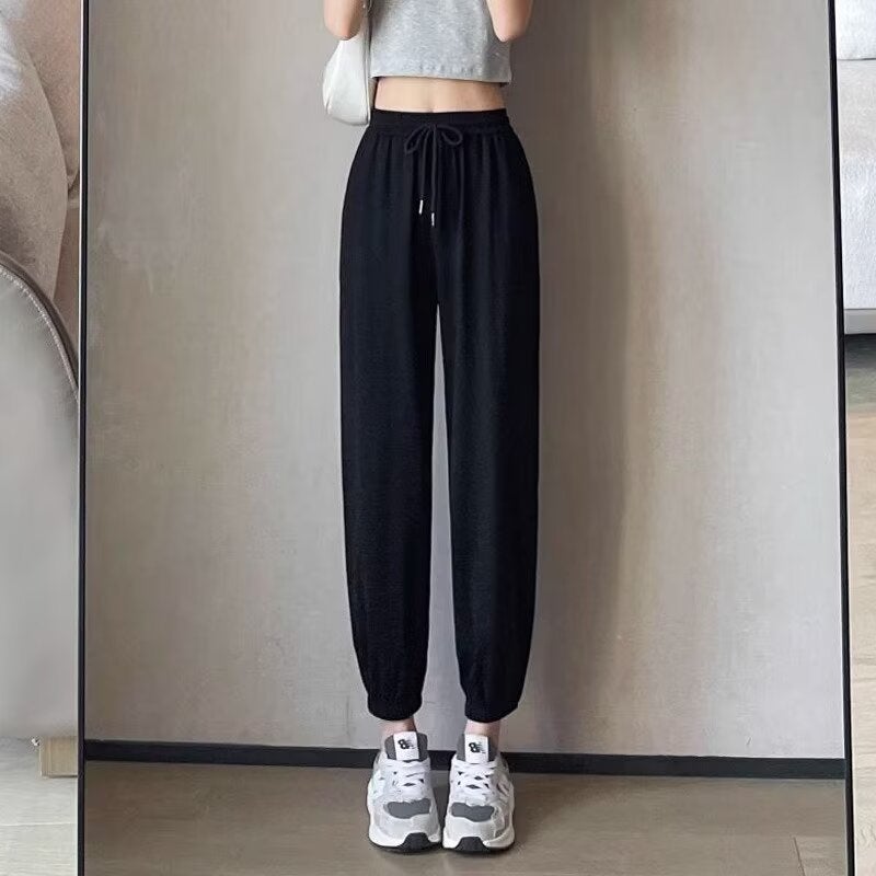 Sports Pants Girl'S Small Foot Haren Pants Cropped Radish Casual Loose Slimming Summer Thin Long Pants - Image 5
