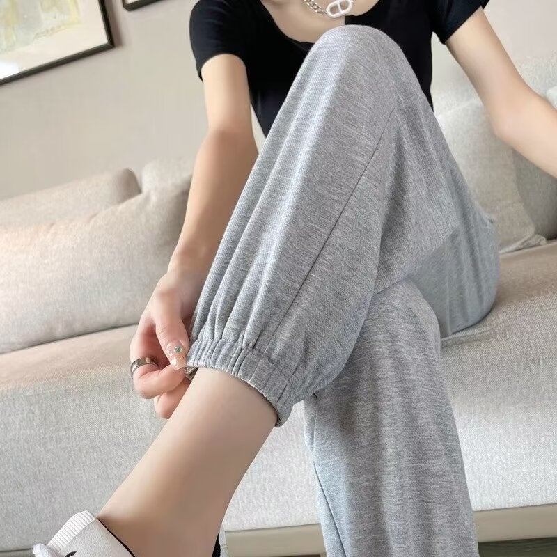 Sports Pants Girl'S Small Foot Haren Pants Cropped Radish Casual Loose Slimming Summer Thin Long Pants - Image 2