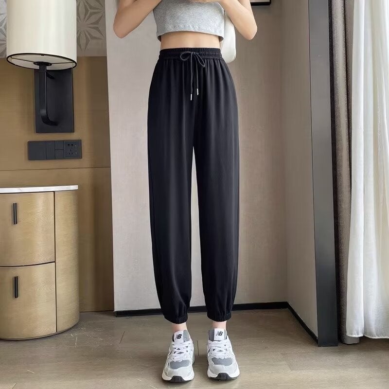 Sports Pants Girl'S Small Foot Haren Pants Cropped Radish Casual Loose Slimming Summer Thin Long Pants - Image 3