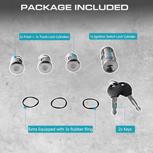 GrteRokky Ignition Key Switch Lock Cylinder with Two Keys Compatible for 1998-2001 Jeep Wrangler TJ & 1998-2000 Dodge Stratus Replaces 703719C 703719 5003843AB 5083915AB 924-703 4746311 DL4815 DL6946 - Image 4