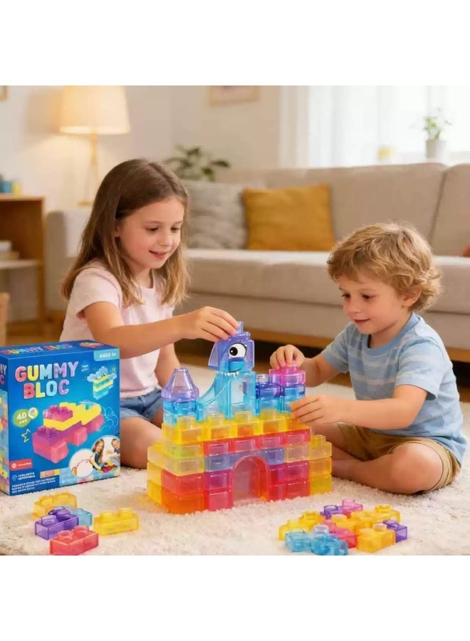 Twisoo Jelly Building Blocks 30 PCS Soft Transparent Construction Toy | STEM Educational Building Set | Sensory Learning Blocks | Ages 3+ - Image 3