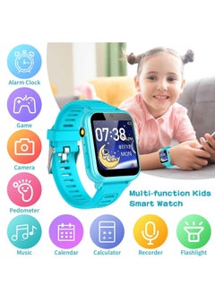 Generic Kids Smart Watch, Smart Game Watch with 24 Games, HD Touch Screen, Video, Camera, Music Player, Pedometer, Flashlight, Alarm Clock,  Kids Watches for 5-12 Year Olds Boy/Girl (Blue)  - Image 2