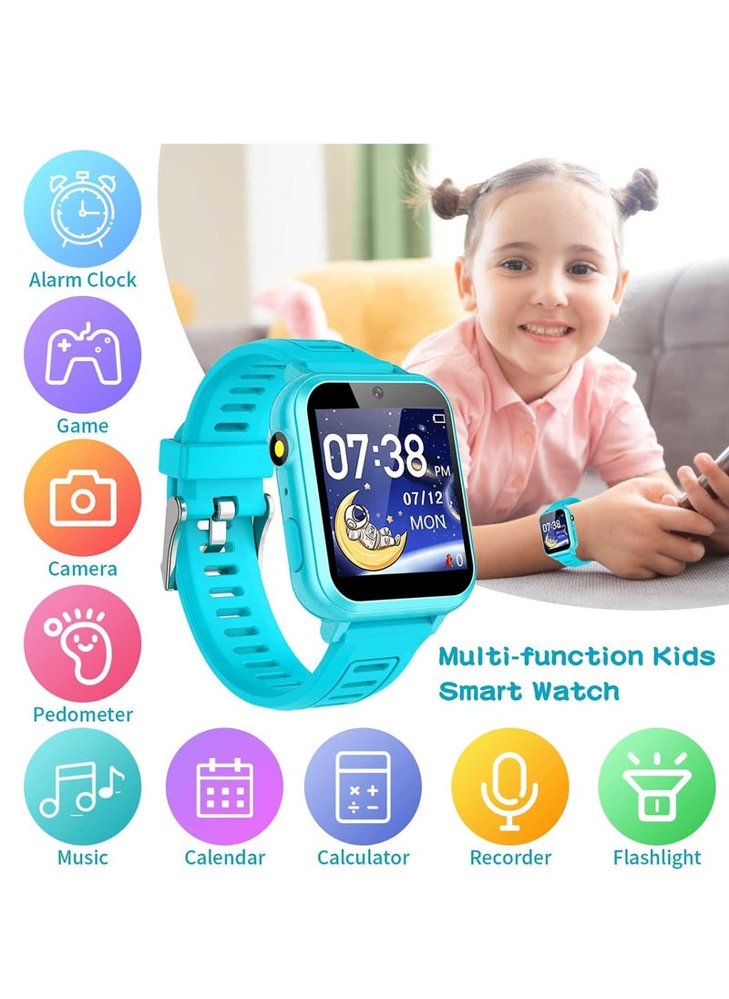 Generic Kids Smart Watch, Smart Game Watch with 24 Games, HD Touch Screen, Video, Camera, Music Player, Pedometer, Flashlight, Alarm Clock,  Kids Watches for 5-12 Year Olds Boy/Girl (Blue)  - Image 2