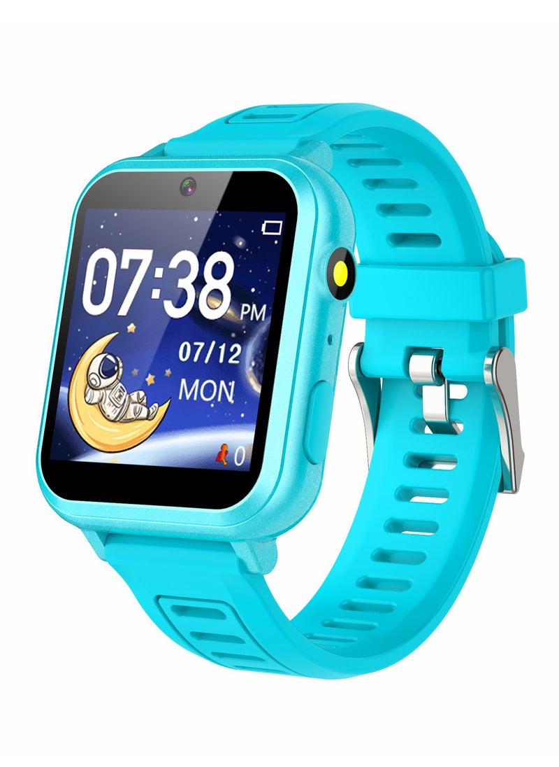 Generic Kids Smart Watch, Smart Game Watch with 24 Games, HD Touch Screen, Video, Camera, Music Player, Pedometer, Flashlight, Alarm Clock,  Kids Watches for 5-12 Year Olds Boy/Girl (Blue)  - Image 1